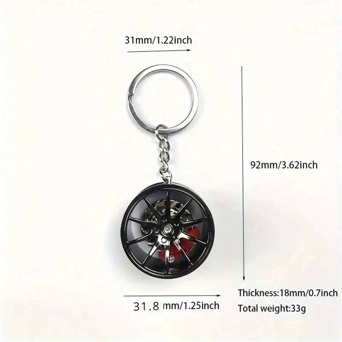 1pc Brake 360 Rotating Car Keychain Pendant, Creative Car Keychain Decoration, A Unique Gift For Car Lovers