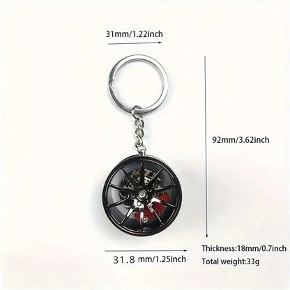 1pc Brake 360 Rotating Car Keychain Pendant, Creative Car Keychain Decoration, A Unique Gift For Car Lovers