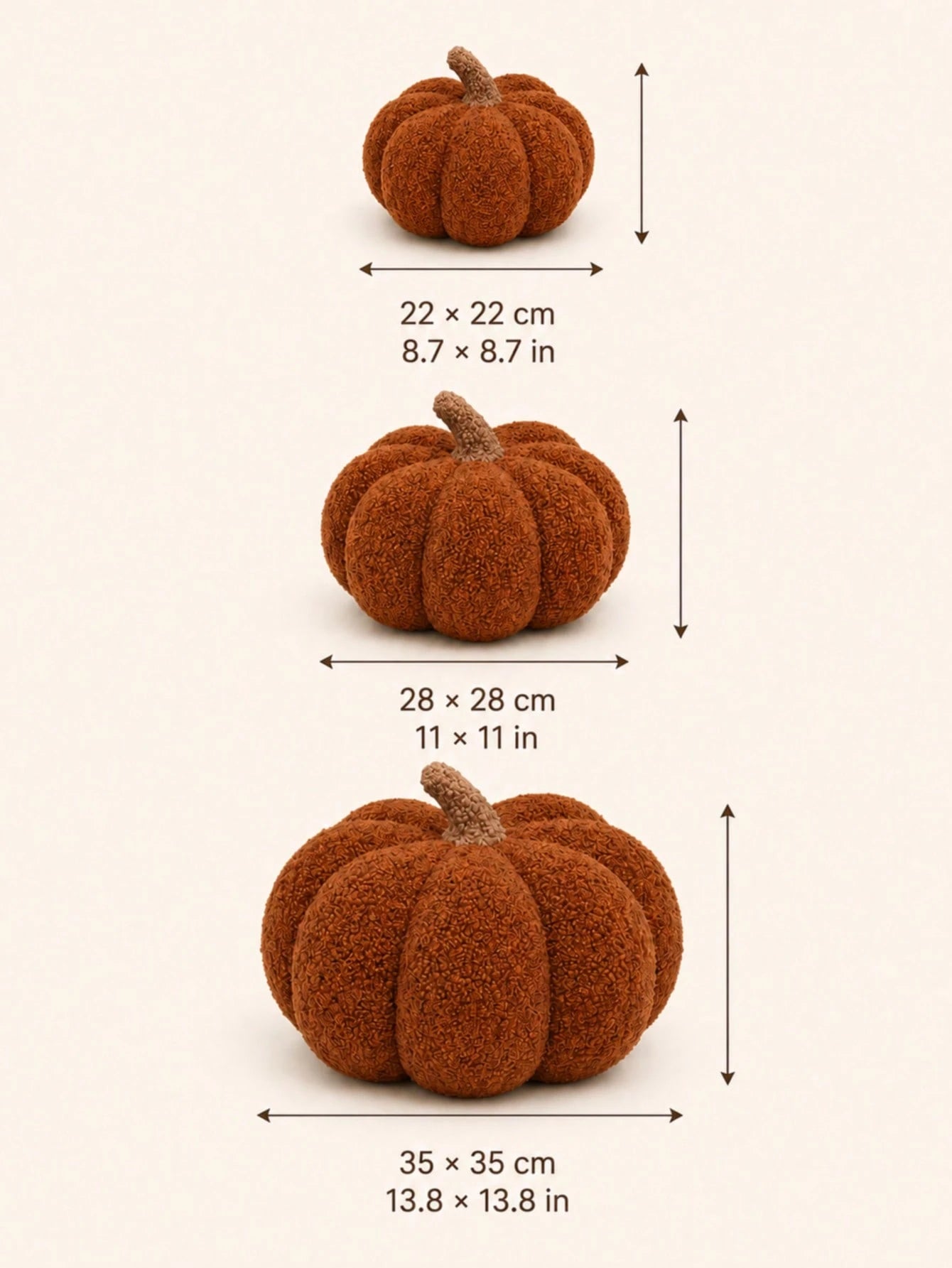 1pc Brown Pumpkin Pillow, Cozy Sherpa Plush Round Stuffed Cushion With Soft Textured Details, Decorative Throw Pillow For Sofa, Bed, Bedroom Decor And Living Room Decor, Fall Harvest Halloween Thanksg