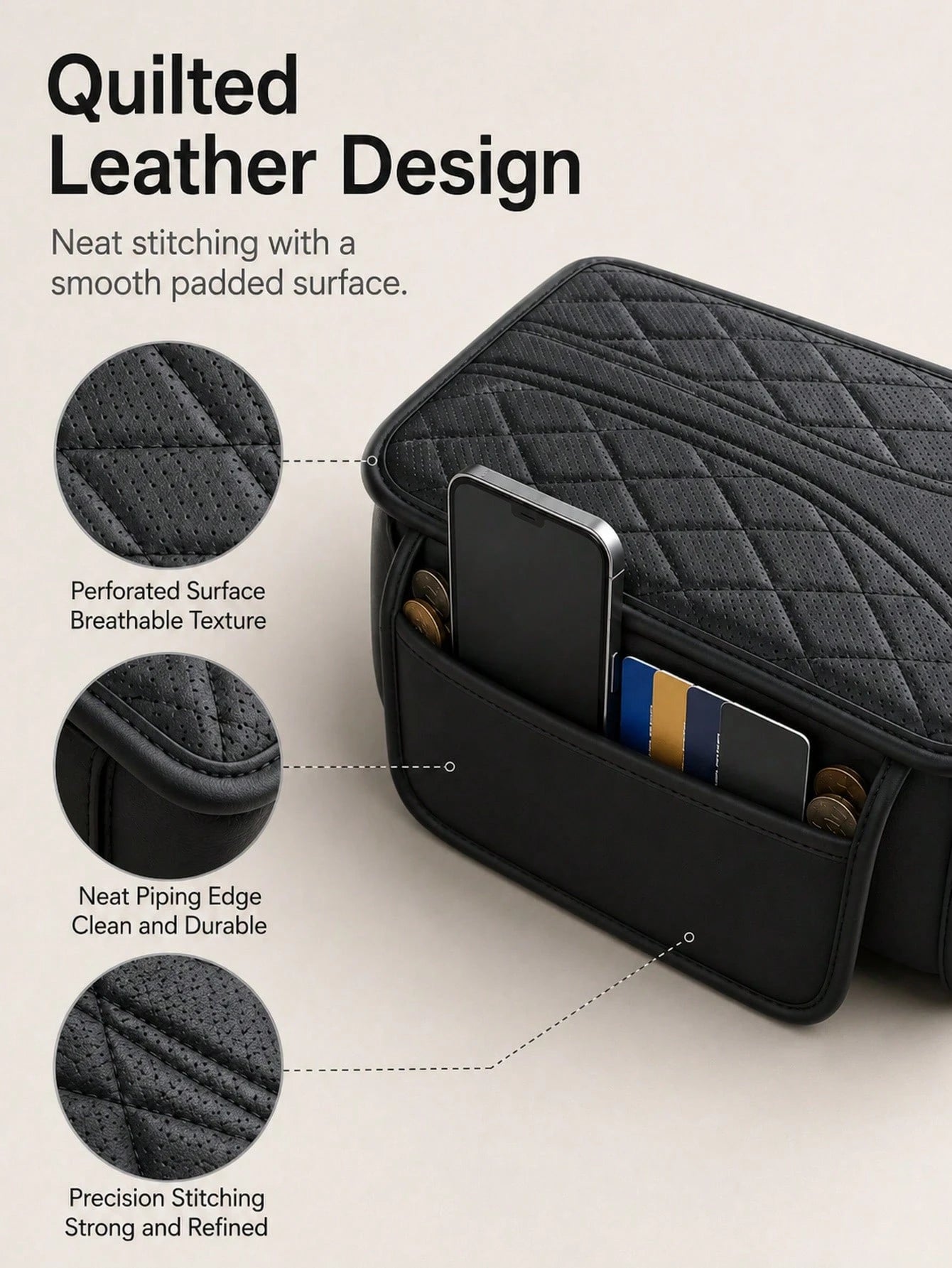 1pc Car Armrest Cover,Extra Storage Pouch Dirt-Resistant Car Center Console Cover For Ride Hailing Padded Auto Armrest Box Cushion Ideal For Family Trips Versatile Car Armrest Cover Car InteriorAccess