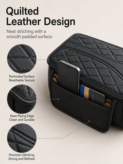 1pc Car Armrest Cover,Extra Storage Pouch Dirt-Resistant Car Center Console Cover For Ride Hailing Padded Auto Armrest Box Cushion Ideal For Family Trips Versatile Car Armrest Cover Car InteriorAccess