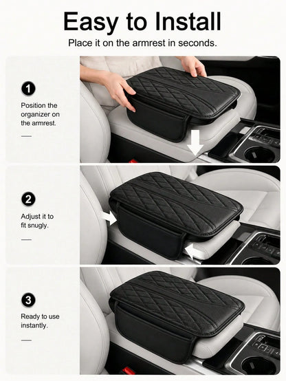 1pc Car Armrest Cover,Extra Storage Pouch Dirt-Resistant Car Center Console Cover For Ride Hailing Padded Auto Armrest Box Cushion Ideal For Family Trips Versatile Car Armrest Cover Car InteriorAccess