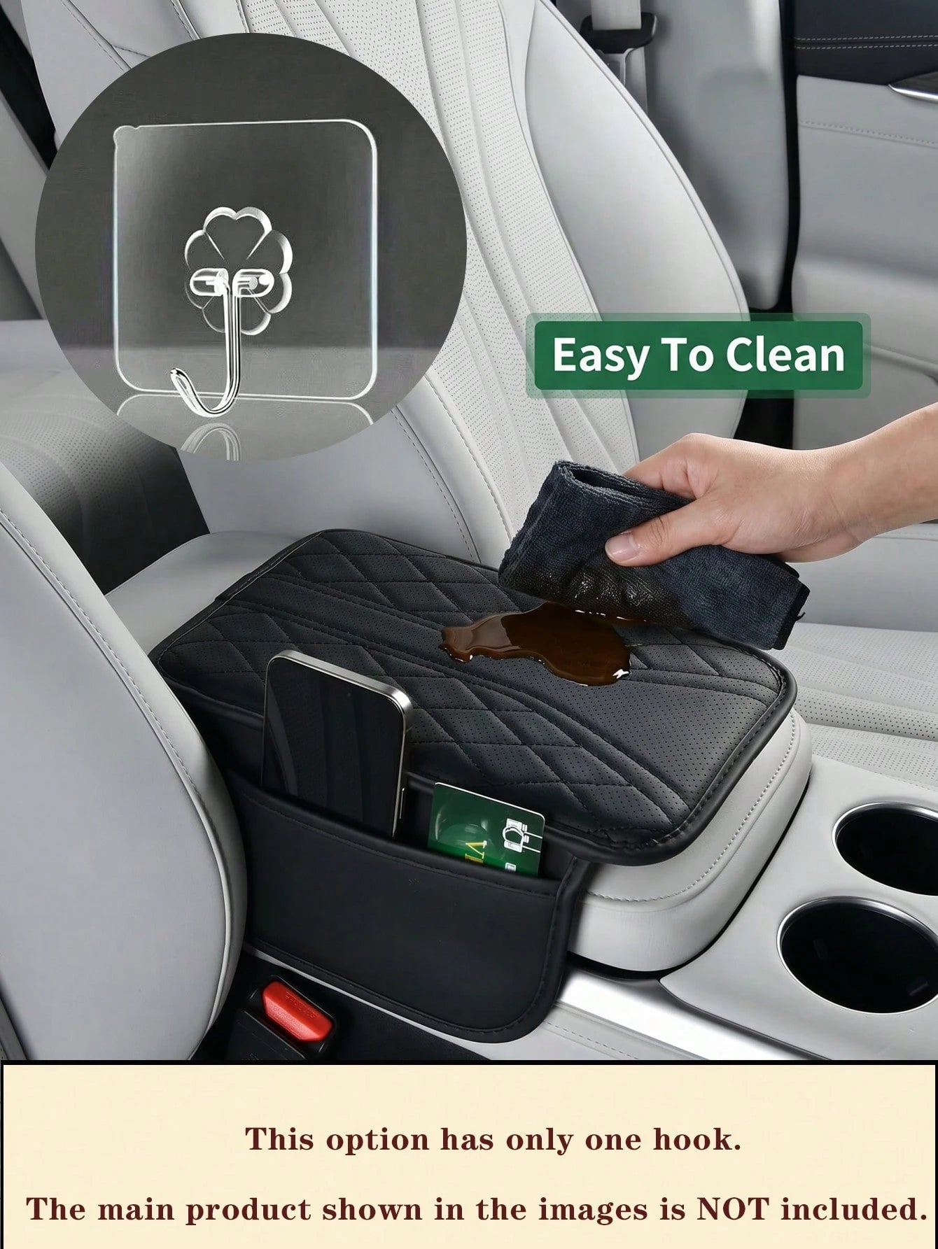 1pc Car Armrest Cover,Extra Storage Pouch Dirt-Resistant Car Center Console Cover For Ride Hailing Padded Auto Armrest Box Cushion Ideal For Family Trips Versatile Car Armrest Cover Car InteriorAccess