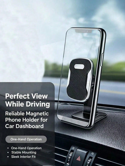 1pc Car Magnetic Phone Holder, Suitable For Center Console, Universal Type, Multi-Function Magnetic Adhesive Phone Mount, Dashboard Navigation Phone Holder