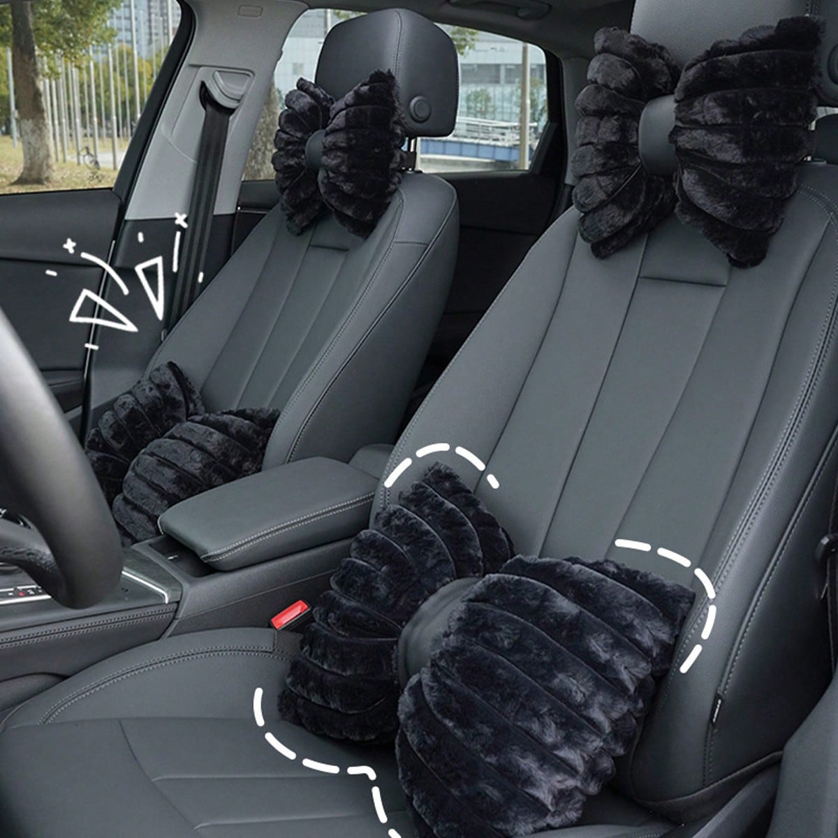 1pc Car Plush Seat Cushion, Non-Slip Comfortable Half-Cover Seat Protector Set, Suitable For Autumn/Winter