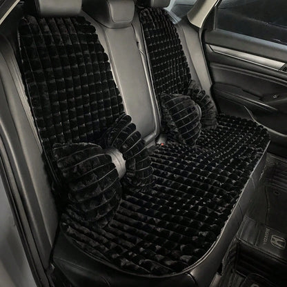 1pc Car Plush Seat Cushion, Non-Slip Comfortable Half-Cover Seat Protector Set, Suitable For Autumn/Winter