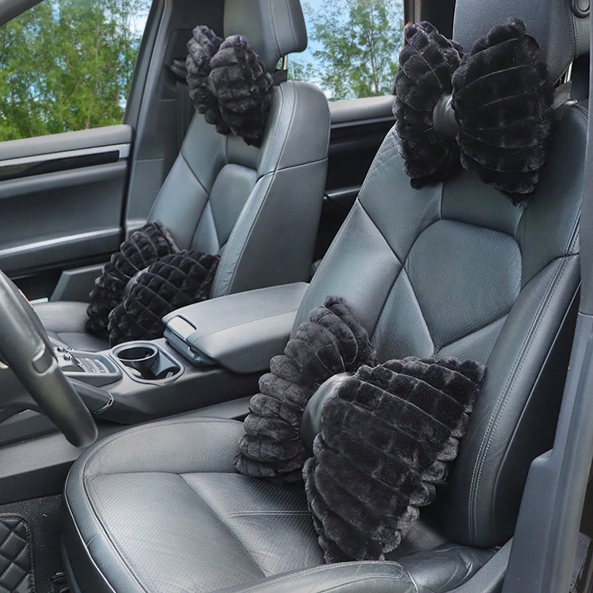 1pc Car Plush Seat Cushion, Non-Slip Comfortable Half-Cover Seat Protector Set, Suitable For Autumn/Winter