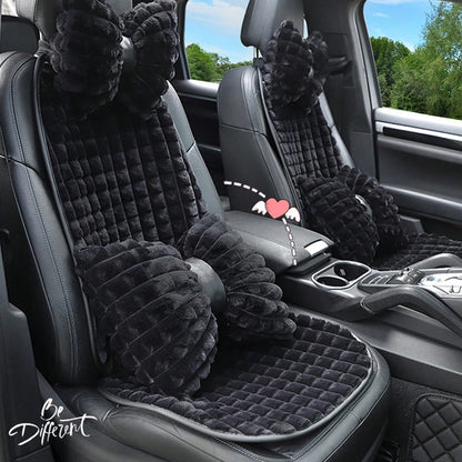 1pc Car Plush Seat Cushion, Non-Slip Comfortable Half-Cover Seat Protector Set, Suitable For Autumn/Winter