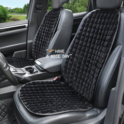 1pc Car Plush Seat Cushion, Plush Non-Slip Comfortable Half-Pack Seat Cushion Protection Set, Suitable For Autumn And Winter Use
