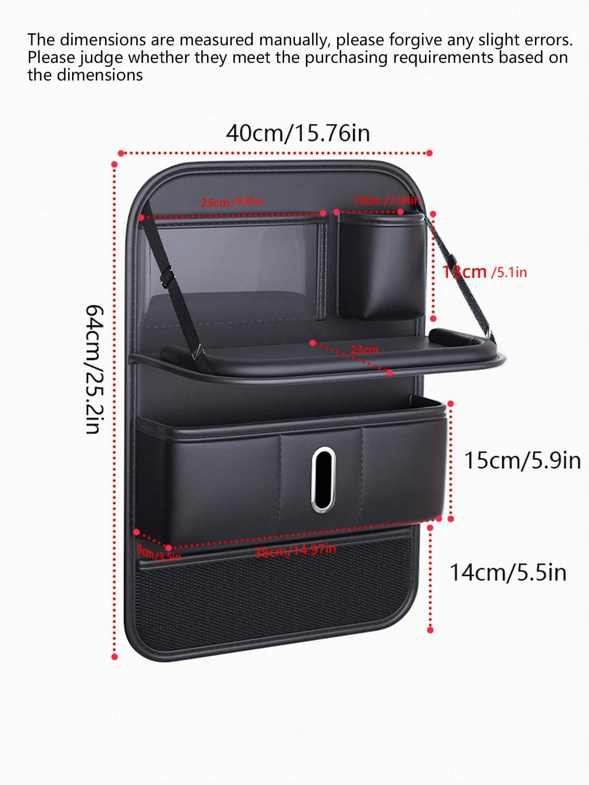 1pc Car Seat Back Organizer Bag, Car Storage Hanging Bag With Backseat Tray