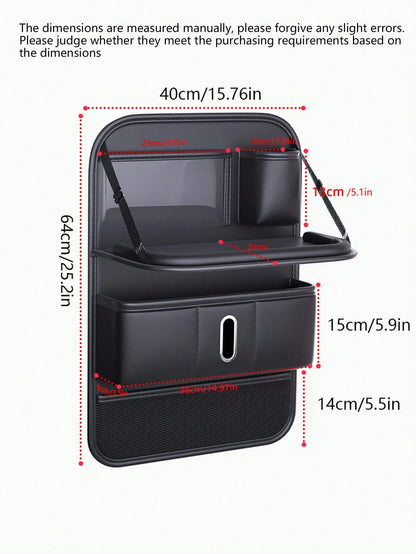 1pc Car Seat Back Organizer Bag, Car Storage Hanging Bag With Backseat Tray
