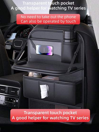 1pc Car Seat Back Organizer Bag, Car Storage Hanging Bag With Backseat Tray