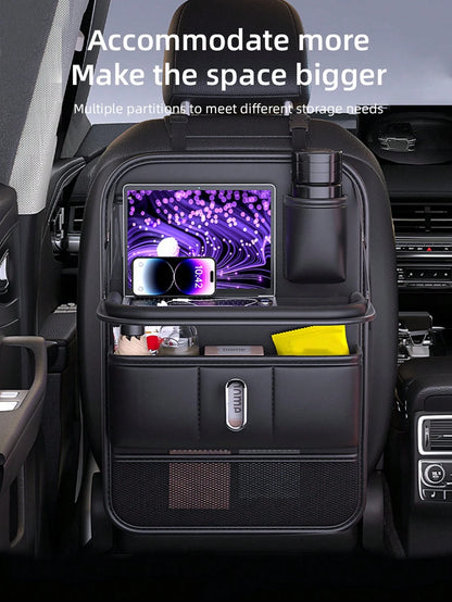 1pc Car Seat Back Organizer Bag, Car Storage Hanging Bag With Backseat Tray