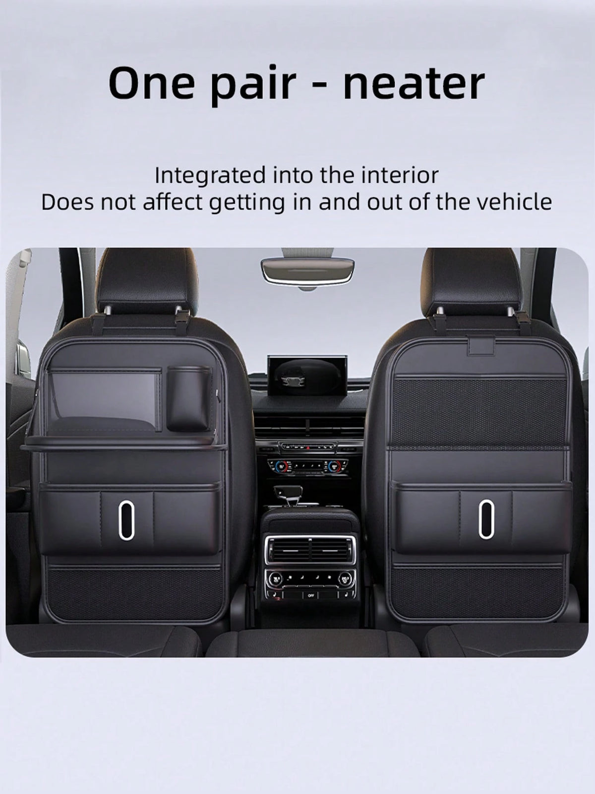 1pc Car Seat Back Organizer Bag, Car Storage Hanging Bag With Backseat Tray