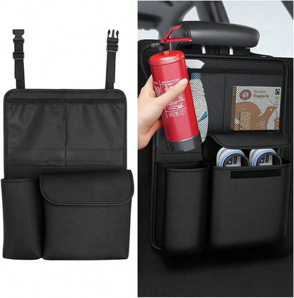 1pc Car Trunk Organizer, Detachable Vehicle Backseat Storage Bag With 4 Compartments, Large Capacity Back Seat Organization Hanger With Lids, Space Saving Universal Automotive Accessories