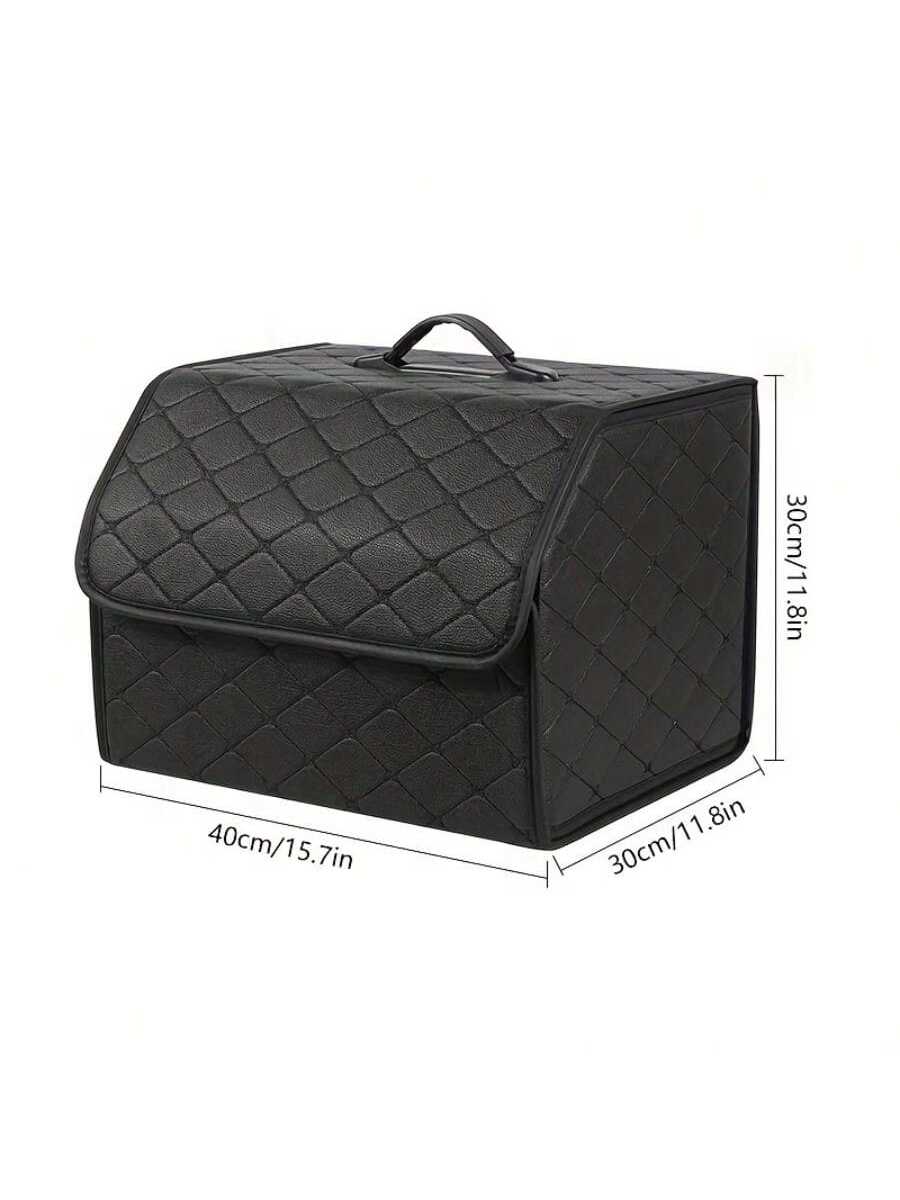 1pc Car Trunk Storage Box, Large Capacity, Multi-Function Tool Storage Bag, PU Leather Folding Organizer, Emergency Storage Box