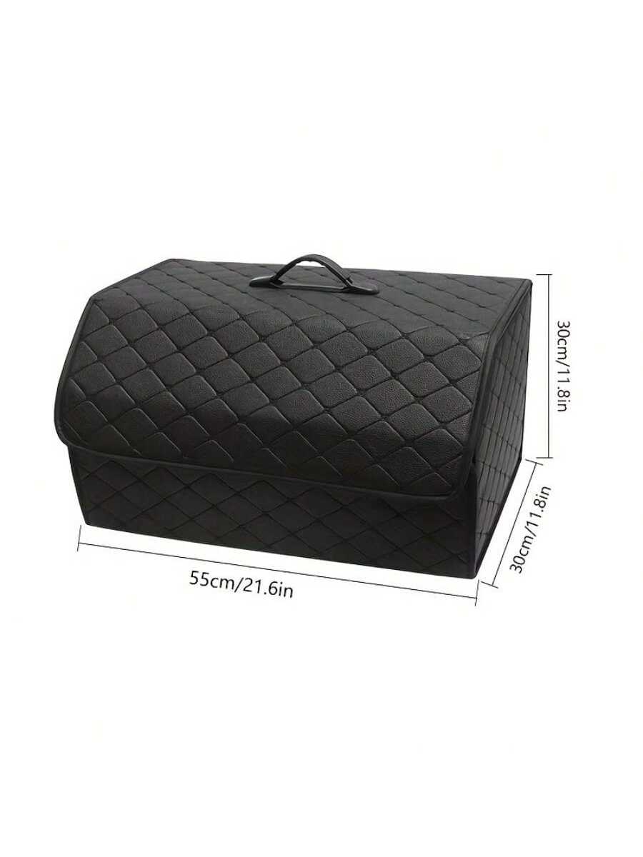 1pc Car Trunk Storage Box, Large Capacity, Multi-Function Tool Storage Bag, PU Leather Folding Organizer, Emergency Storage Box