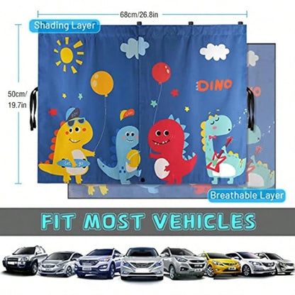 1pc Car Window Shade, Magnetic Double Layer Car Sun Shade For Side Windows Car Window Curtain For Heat/UV Protection