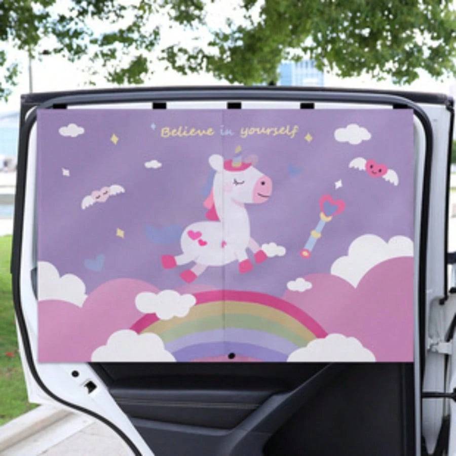 1pc Car Window Shade, Magnetic Double Layer Car Sun Shade For Side Windows Car Window Curtain For Heat/UV Protection