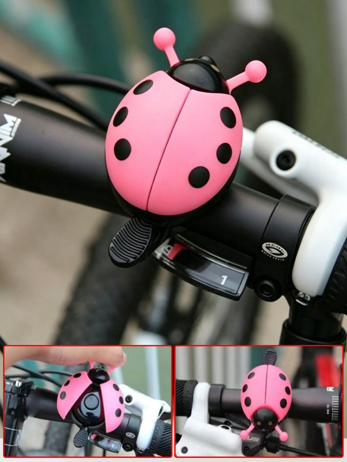 1pc Cartoon Beetle/Ladybug Bicycle Bell, Motorcycle Bell, Bike Bell, Clear And Bright Sound, Suitable For Mountain Bike/City Bike/Motorcycle Accessories, Anti-Rust, Bicycle Decoration, Korean Pop Musi