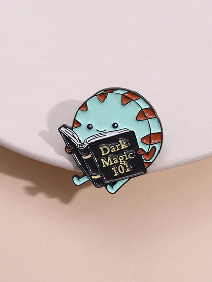 1pc Cartoon Creative Enamel Brooch, Dark Magic Book Brooch, Cartoon Backpack Badge, Suitable For Backpacks, Hats, Clothing Decoration Pin For Clothes Bag Charm School Kpop Teacher Supplies Bag Charms