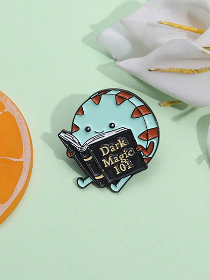 1pc Cartoon Creative Enamel Brooch, Dark Magic Book Brooch, Cartoon Backpack Badge, Suitable For Backpacks, Hats, Clothing Decoration Pin For Clothes Bag Charm School Kpop Teacher Supplies Bag Charms