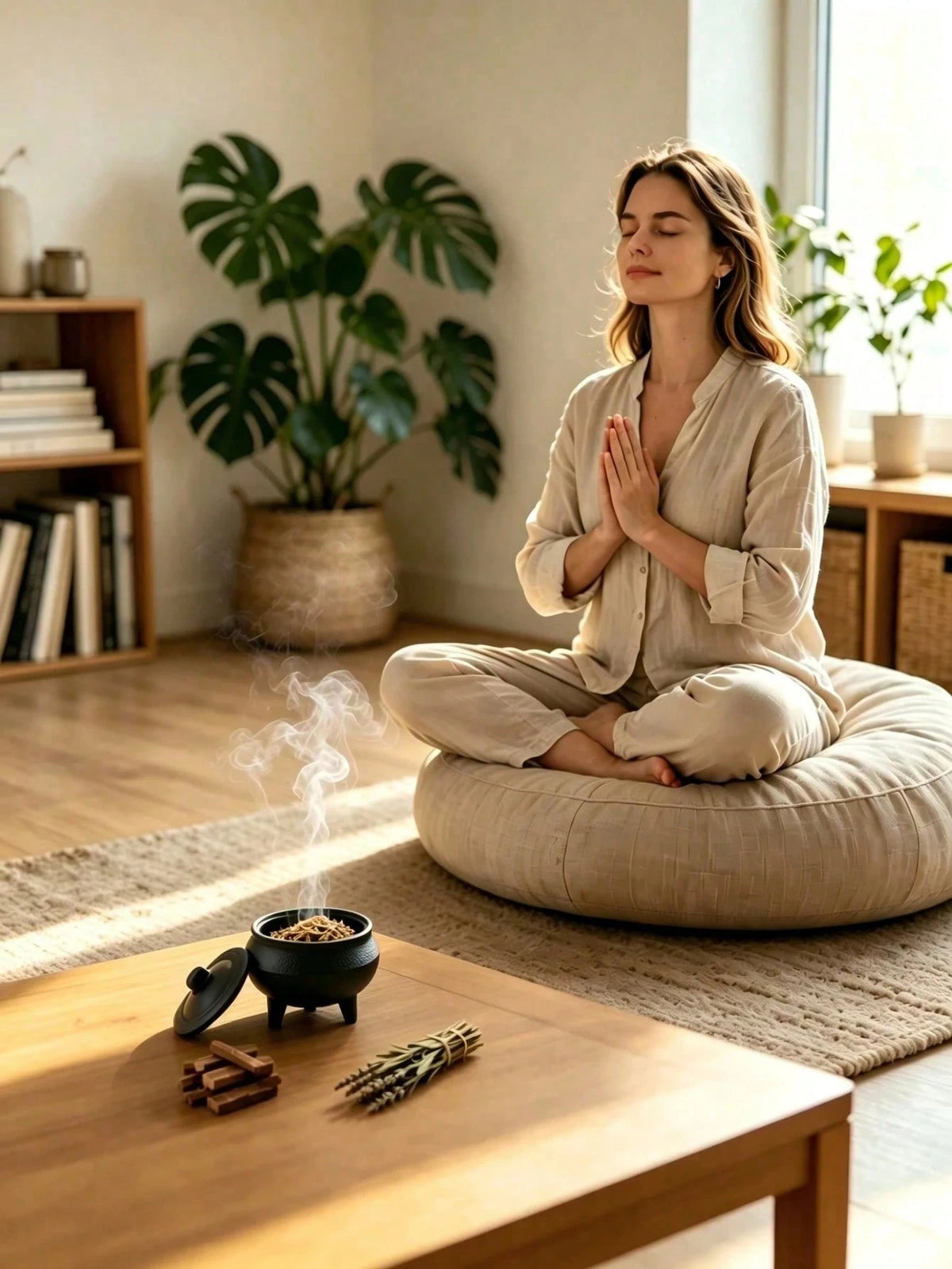 1pc Cast Iron Incense Burner With Lid, Three-Legged Sage And Palo Santo Incense Holder, Portable Meditation Purification Bowl, Home Space Purification, Vintage Desktop Decor Ritual Ornament, Suitable
