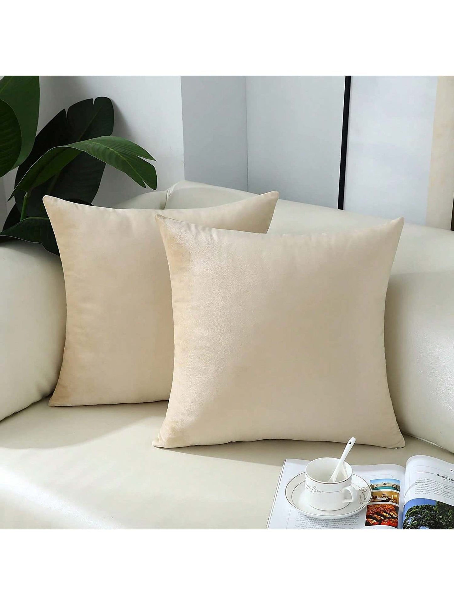 1pc Chemical Fiber Cushion Cover, Minimalist Lake Blue Decorative Throw Pillow Case Without Filler For Sofa