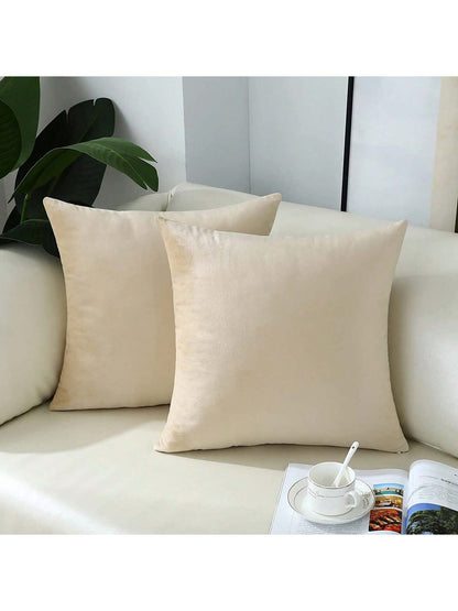 1pc Chemical Fiber Cushion Cover, Minimalist Lake Blue Decorative Throw Pillow Case Without Filler For Sofa