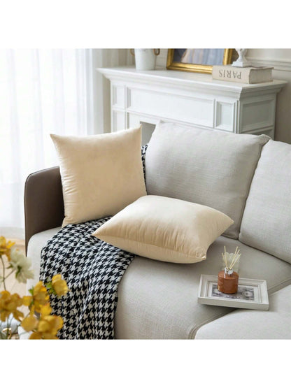 1pc Chemical Fiber Cushion Cover, Minimalist Lake Blue Decorative Throw Pillow Case Without Filler For Sofa
