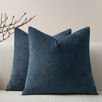 1pc Chenille Solid Striped Decorative Throw Pillow Cover, Suitable For Sofa, Living Room, Bed