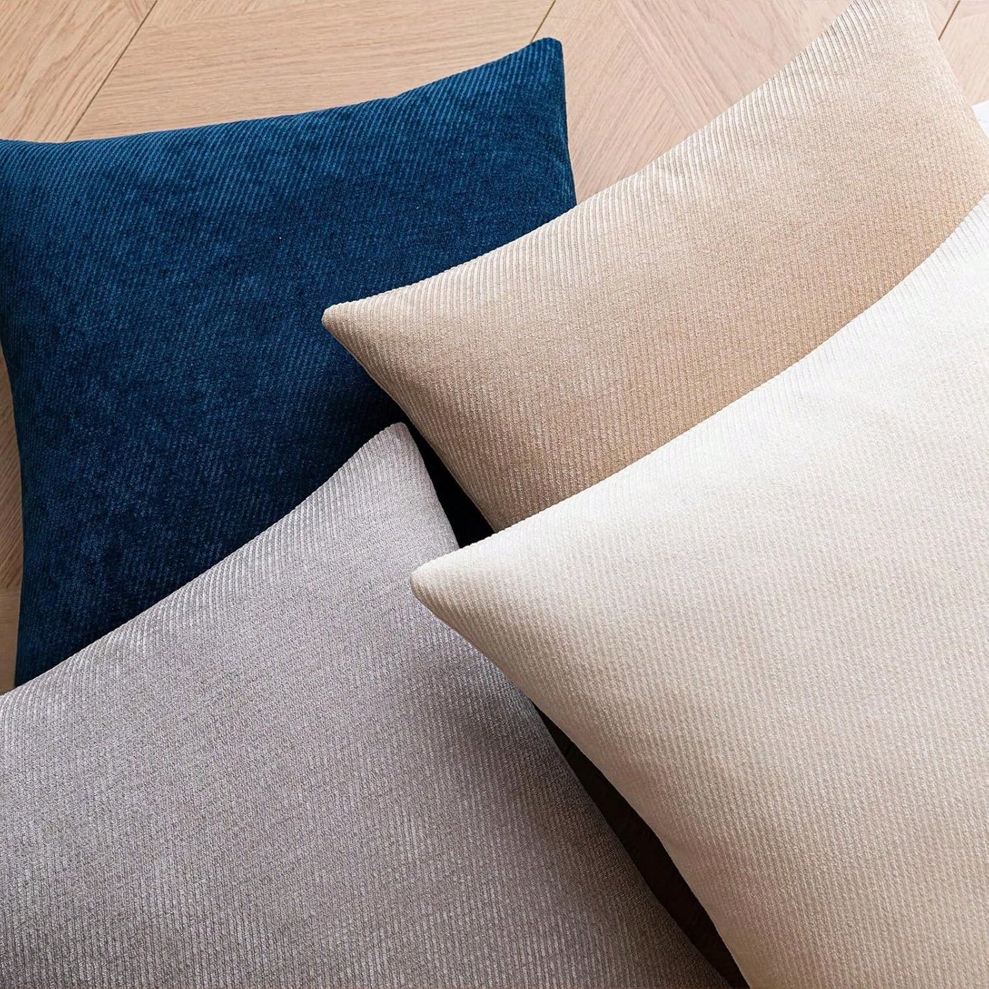 1pc Chenille Solid Striped Decorative Throw Pillow Cover, Suitable For Sofa, Living Room, Bed