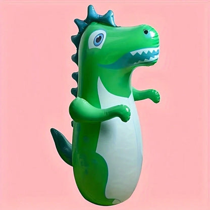 1PC Children's Dinosaur Inflatable Tumbler Toy, PVC Material, Boxing Punching Bag, Water-Fillable Base, Home Parent-Child Interactive Fitness Toy, Random Dinosaur Print Texture/Suitable For Indoor Fam