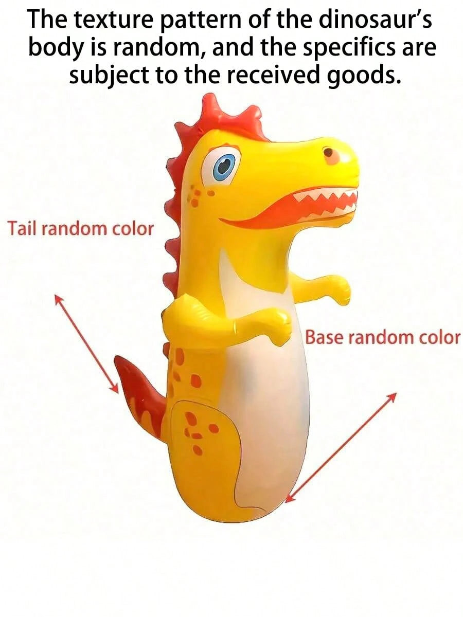 1PC Children's Dinosaur Inflatable Tumbler Toy, PVC Material, Boxing Punching Bag, Water-Fillable Base, Home Parent-Child Interactive Fitness Toy, Random Dinosaur Print Texture/Suitable For Indoor Fam