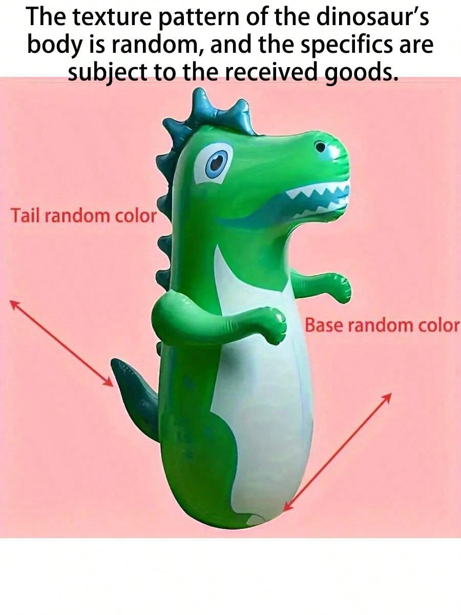 1PC Children's Dinosaur Inflatable Tumbler Toy, PVC Material, Boxing Punching Bag, Water-Fillable Base, Home Parent-Child Interactive Fitness Toy, Random Dinosaur Print Texture/Suitable For Indoor Fam