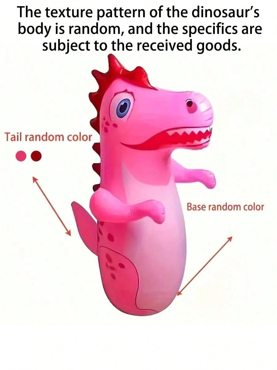 1PC Children's Dinosaur Inflatable Tumbler Toy, PVC Material, Boxing Punching Bag, Water-Fillable Base, Home Parent-Child Interactive Fitness Toy, Random Dinosaur Print Texture/Suitable For Indoor Fam