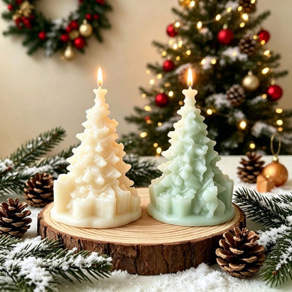 1pc Christmas Tree Gift Box Ornament Aromatherapy Candle Mold, Christmas Decoration Ornament Plaster Resin Silicone Mold, Suitable For Resin, Plaster, Candle Making, Suitable For Handmade Crafts, Chri