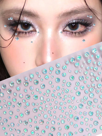 1pc Clear And Glittering Gemstone Sticker For Eye Makeup, Suitable For DIY Makeup, Music Festivals, Parties And Daily Use.,Concert Look,Face Gems