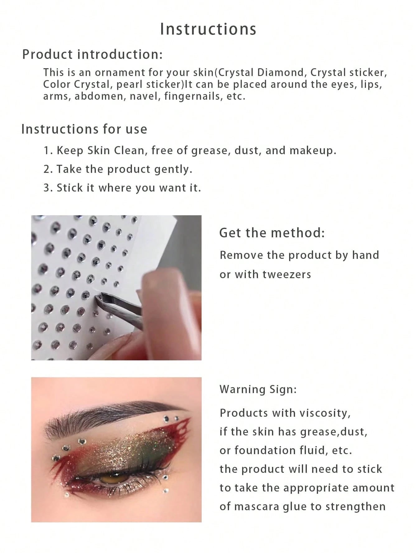 1pc Clear And Glittering Gemstone Sticker For Eye Makeup, Suitable For DIY Makeup, Music Festivals, Parties And Daily Use.,Concert Look,Face Gems
