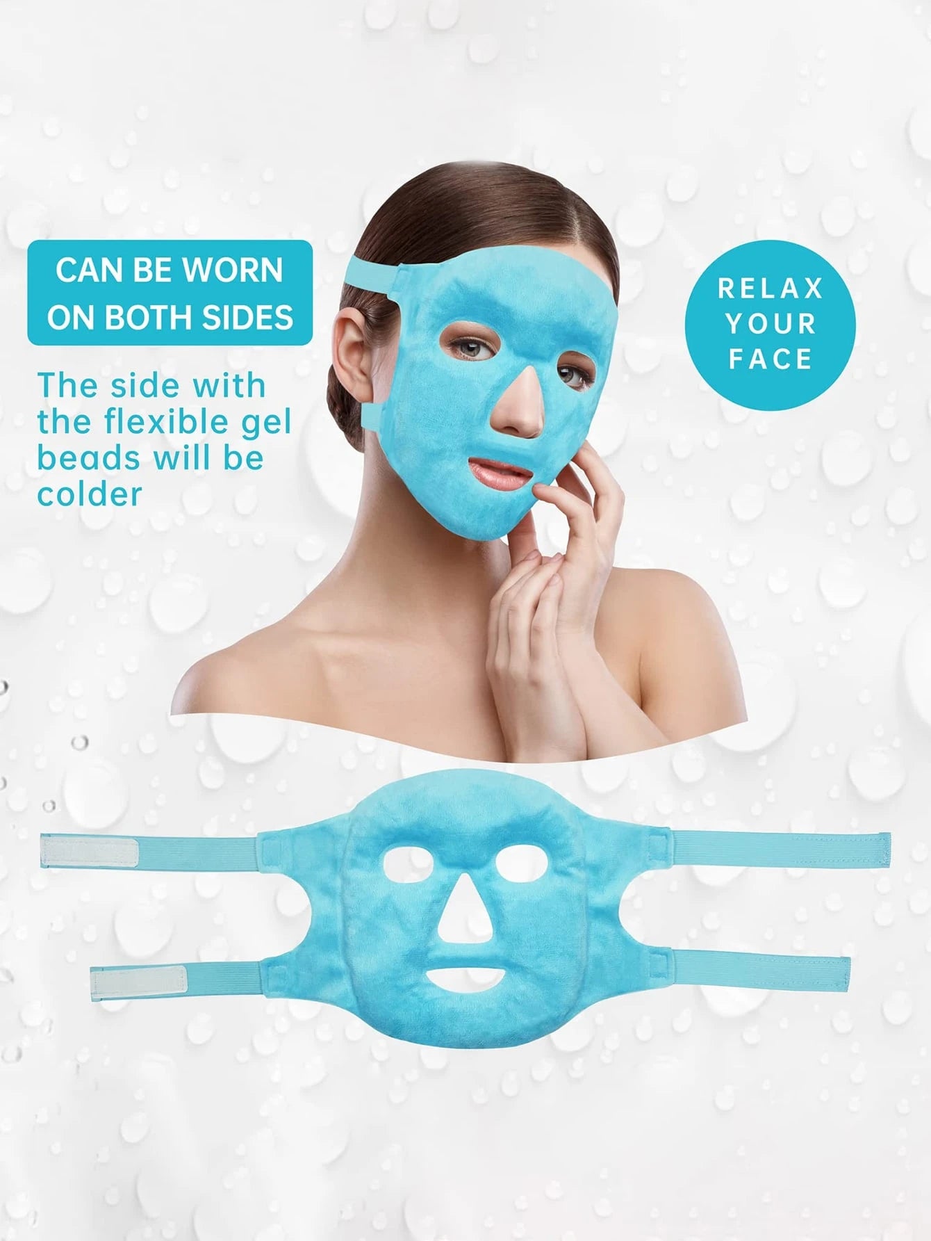 1pc Cold/Hot Gel Face Mask, Summer Pvc Cool/Hot Compress Beauty Mask, Cooling Eye Mask, Ice Pack Facial Mask,Makeup,Cheap,Room Decor,Vanity,Travel,Bedroom,Makeup Accessories,Puff,Makeup Blender,Powder