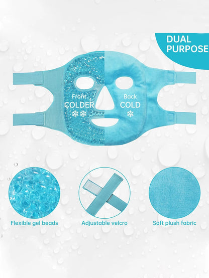 1pc Cold/Hot Gel Face Mask, Summer Pvc Cool/Hot Compress Beauty Mask, Cooling Eye Mask, Ice Pack Facial Mask,Makeup,Cheap,Room Decor,Vanity,Travel,Bedroom,Makeup Accessories,Puff,Makeup Blender,Powder