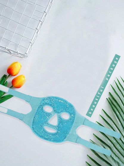 1pc Cold/Hot Gel Face Mask, Summer Pvc Cool/Hot Compress Beauty Mask, Cooling Eye Mask, Ice Pack Facial Mask,Makeup,Cheap,Room Decor,Vanity,Travel,Bedroom,Makeup Accessories,Puff,Makeup Blender,Powder