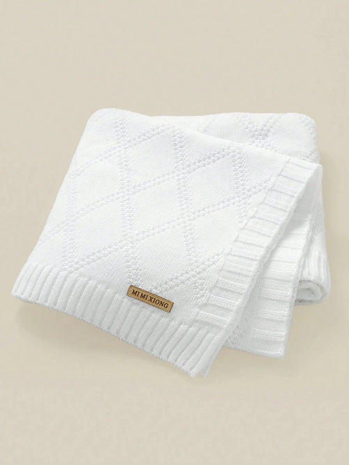 1pc Comfortable & Simple Knitted Baby Blanket, All Season Love Valentine