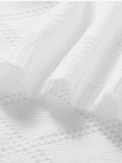1pc Comfortable & Simple Knitted Baby Blanket, All Season Love Valentine