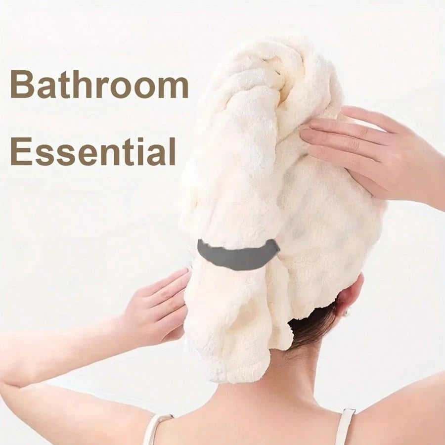 1pc Coral Fleece Super Thick & Absorbent Hair Towel, Minimalist Solid Color Home Towel, Suitable For Long & Short Hair, Highly Absorbent