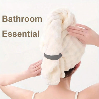 1pc Coral Fleece Super Thick & Absorbent Hair Towel, Minimalist Solid Color Home Towel, Suitable For Long & Short Hair, Highly Absorbent