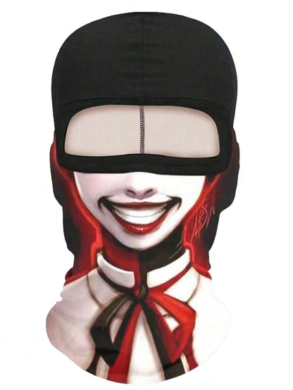 1pc Creative 3D Funny Face Head Cover, Unisex Breathable Sun Protection Full Face Mask, Suitable For Outdoor Running, Cycling, Fishing, Hiking, All Seasons