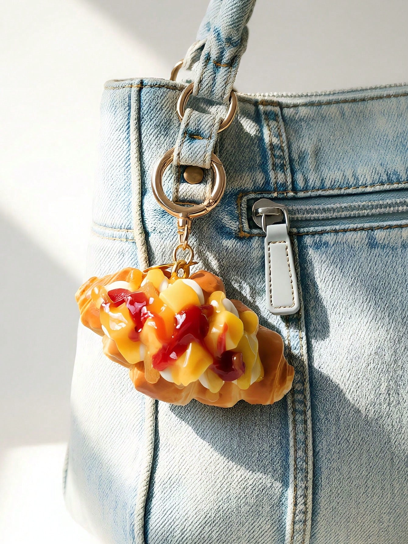 1pc Creative Food Cake Keychain, Cute Simulated Ice Cream Cup Shaped Keychain Pendant Gift For Girl