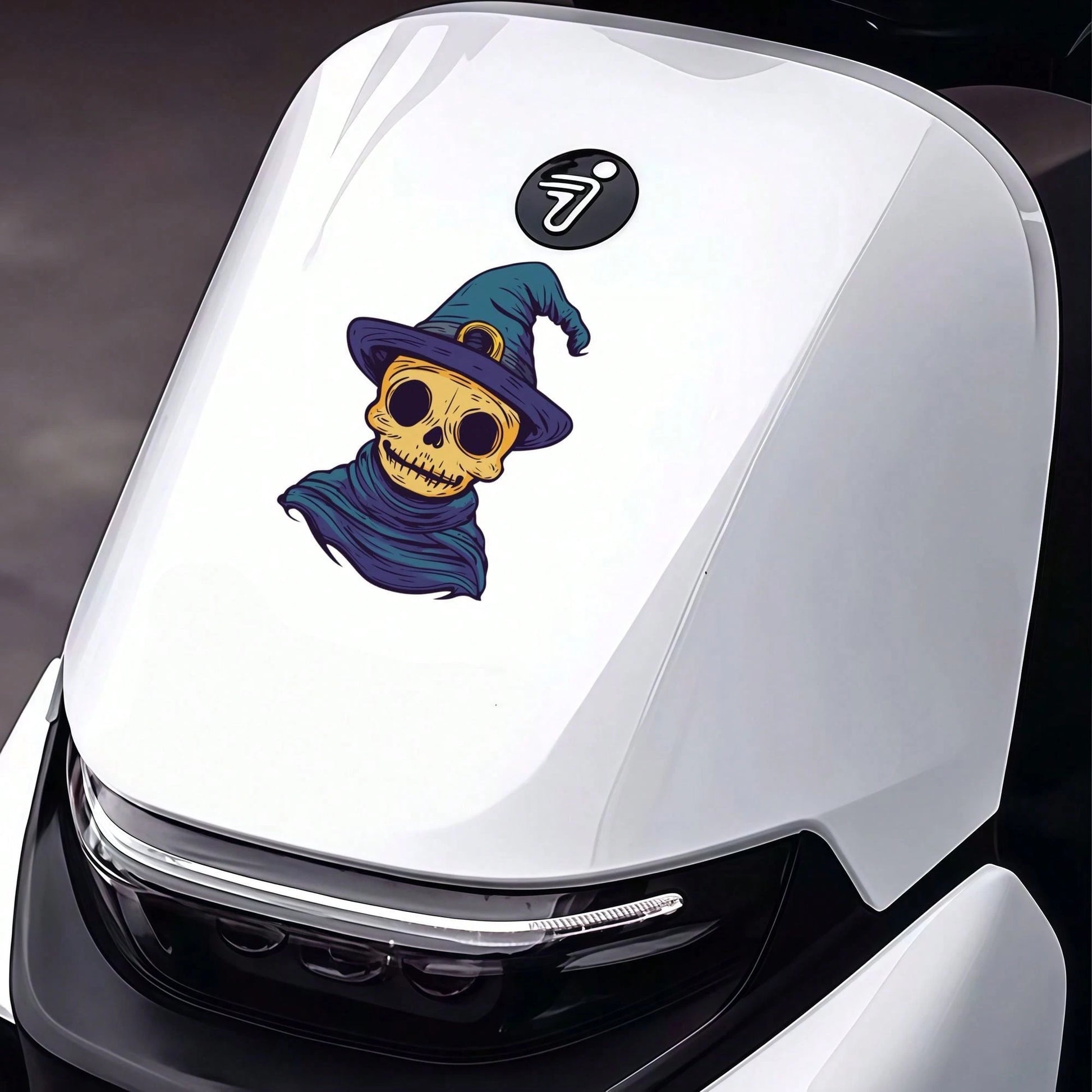 1pc Creative Funny Ghost Skull Halloween Car Body Sticker, Vinyl Waterproof UV Resistant, Suitable For Car Body, Rear Window, Car Tail, Side Window, Motorcycle, Glass Window Wall Decoration