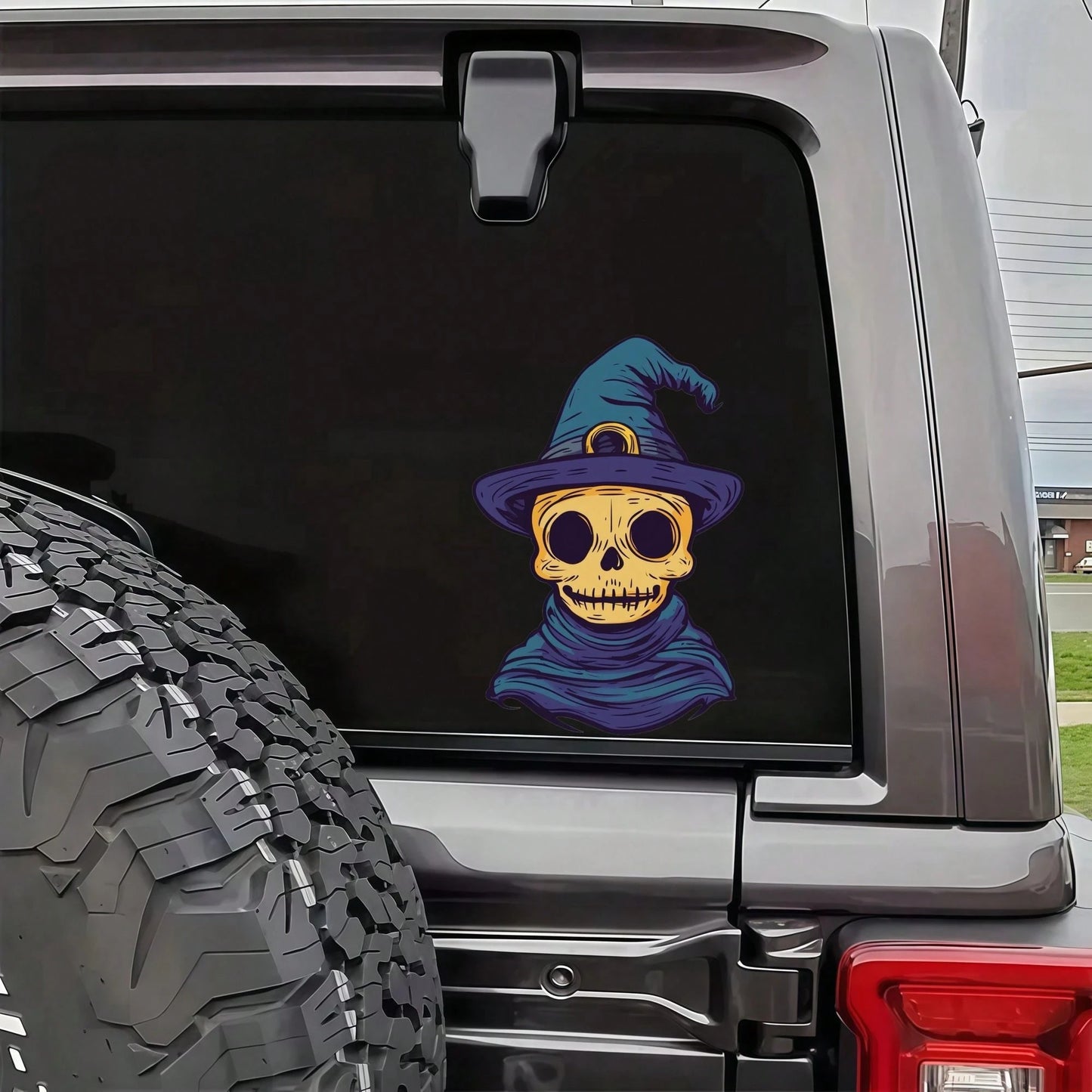 1pc Creative Funny Ghost Skull Halloween Car Body Sticker, Vinyl Waterproof UV Resistant, Suitable For Car Body, Rear Window, Car Tail, Side Window, Motorcycle, Glass Window Wall Decoration